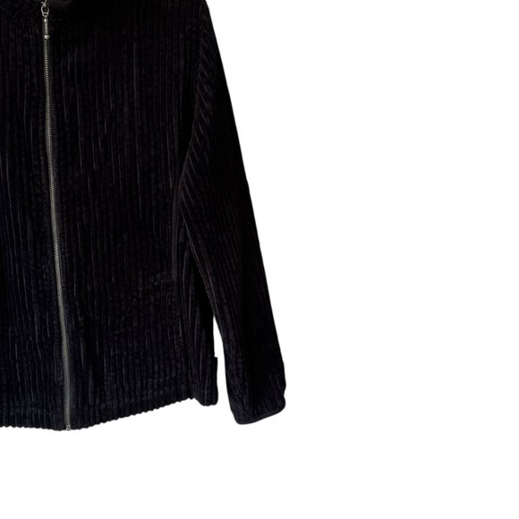 Woolrich Kinsdale Size Med Lightweight Black Wide Corduroy Ribbed Cotton Jacket - Picture 12 of 16